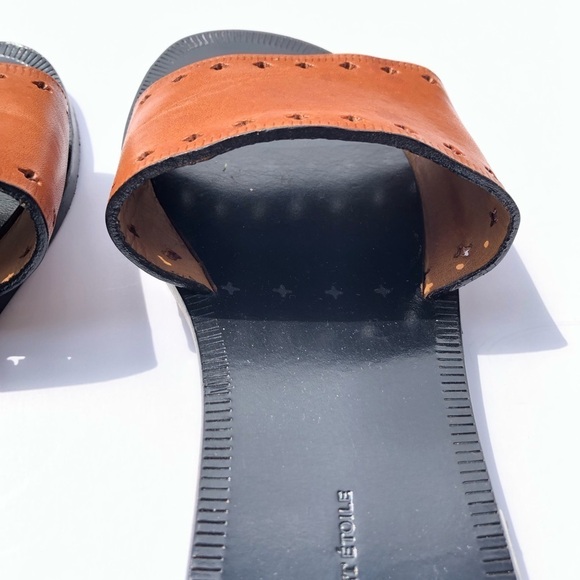 Isabel Marant Etoile Jiany Cognac Cut Out Leather Slide Sandals 38 - Picture 5 of 13
